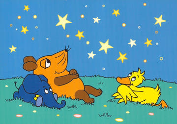 Maus - Postkarte Sternenhimmel