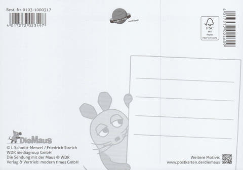 Maus - Postkarte Tortenschlacht