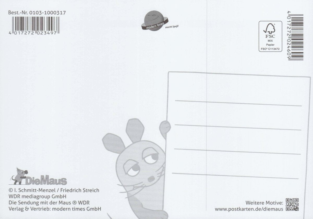 Maus - Postkarte Tortenschlacht