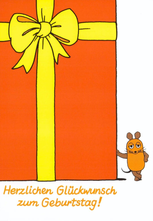 Maus - Postkarte Viel Glück zum Geburtstag