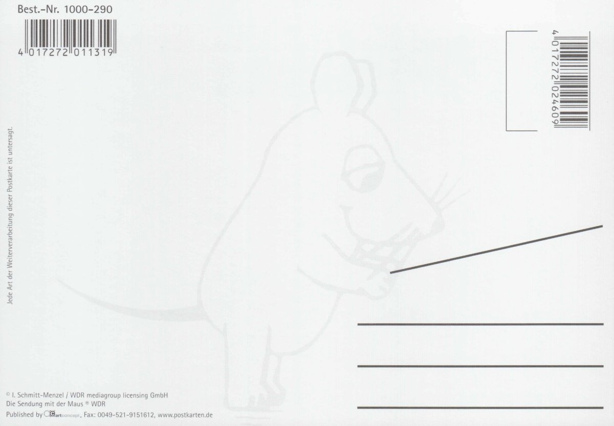 Maus - Postkarte Viel Glück zum Geburtstag