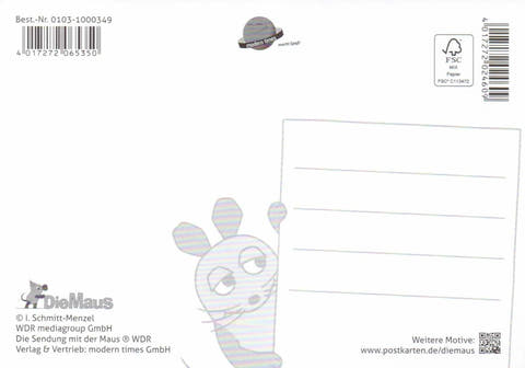 Maus - Postkarte Viel Spaß in der Schule