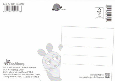 Maus - Postkarte Weihnachten