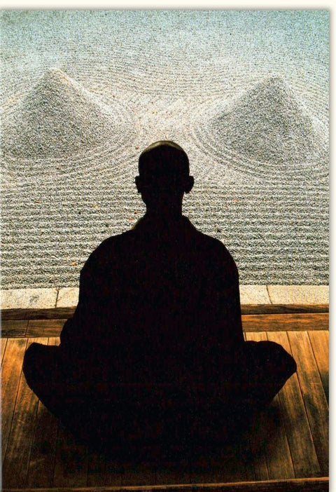Meditationskarte ohne Text - Spirituelles Mönch - Motiv für Zen, Ruhe & Achtsamkeit, Blankokarten für Besinnung und Frieden