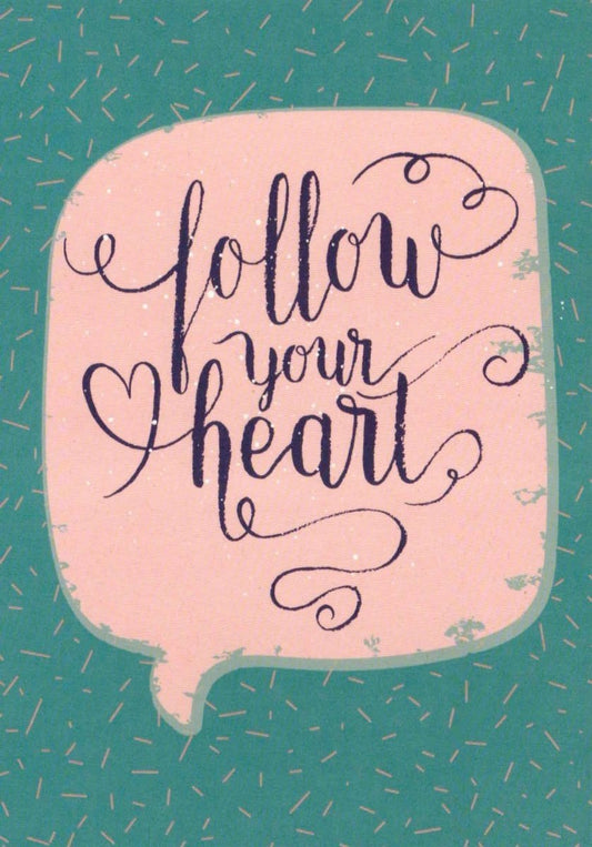Motivations - Postkarte – Lebensweisheit in Grün & Rosa, Handlettering Design für inspirierende Dekoration und Geschenkideen