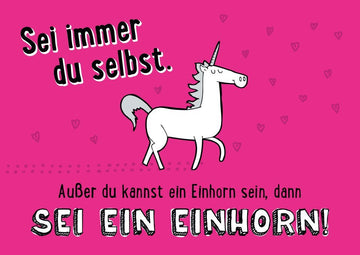 Motivationskarte Einhorn - Selbstliebe & Einzigartigkeit, Rosa Illustration, Lustiges Geschenk