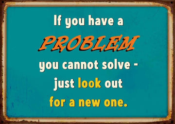 Motivationskarte - Humorvolle Vintage - Postkarte in Blau/Orange, Englischer Spruch, Wanddeko & Geschenkidee