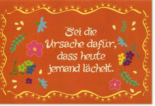 Motivationskarte mit Blumenmotiv - Farbenfrohe Karte für Freude und Inspiration, Positive Grüße