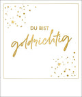 Motivationskarte mit Goldfolie: Eleganter Schriftzug & Spritzer - Stilvolle Deko & Geschenkidee