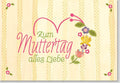 Muttertagskarte mit Handgeschriebener Botschaft - Elegantes Floraldesign in Pastellgelb, Ausdruck von Dankbarkeit und Zuneigung für Mütter