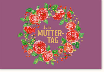 Muttertagskarte Rosenmotiv: Ausdruck von Liebe & Dankbarkeit, Herzliche Grüße, Festliche Blumenkarte für Familie