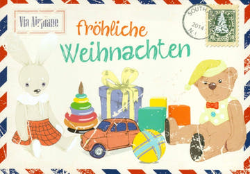 Niedliche Weihnachtspostkarte im Via Air Design für festliche Grüße