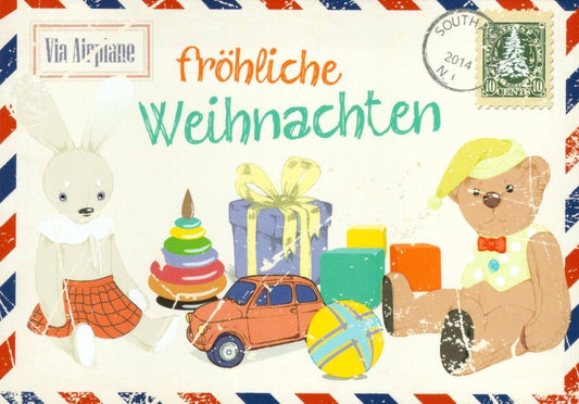 Niedliche Weihnachtspostkarte im Via Air Design für festliche Grüße
