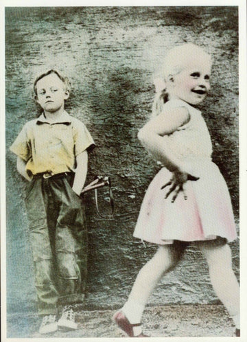 Nostalgische Schwarz - Weiß - Postkarte: Bird Watching aus der Bruwells Collection