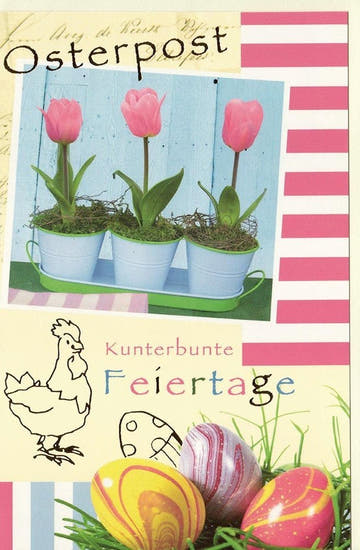 Osterkarte Fröhliche Grüße Bunte Feiertage für Ihre Liebsten