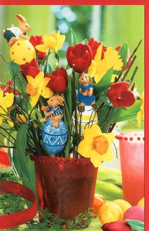 Osterkarte mit Blumenmotiv – Frühlingshafte Dekoration für Ostern