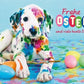 Osterkarte mit Hundemotiv – Fröhliche Frühlingsfarben & Ostereier für Familie & Freunde, Festliche Grußkarte zum Versenden
