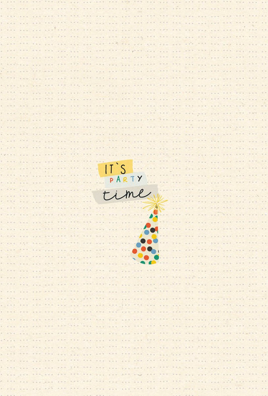 Party - Postkarte mit Spruch und Partyhut aus Zuckerrohrpapier für fröhliche Anlässe