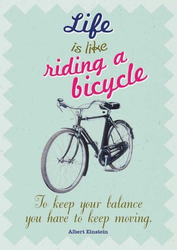 Postkarte Englisch: Inspiration - Life is like riding a bicycle