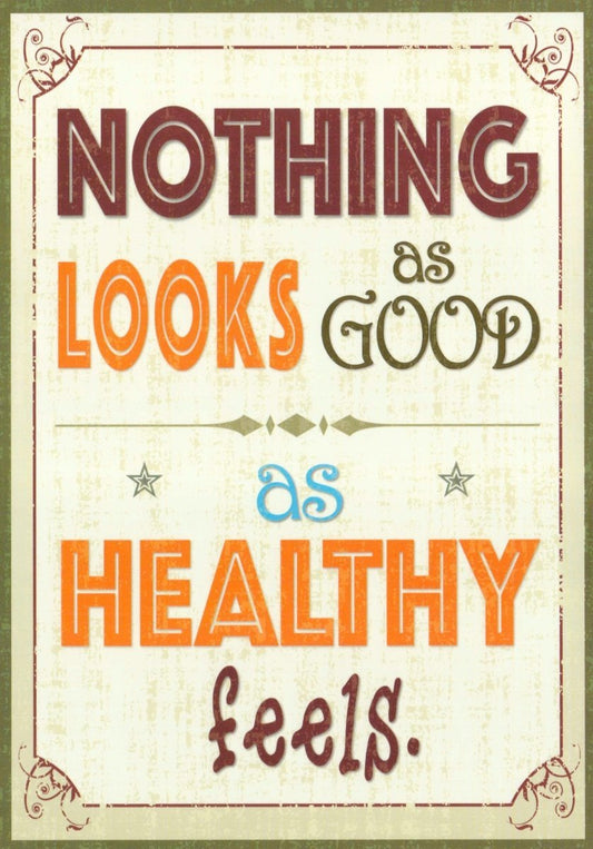 Postkarte Englisch - Nichts sieht so gut aus wie gesund sein