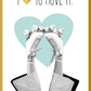 Postkarte Freundschaft mit Rollschuhen und Herzmotiv I Love to Move It lustige Grußkarte für beste Freunde retro Design