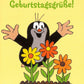 Postkarte für Kinder Der kleine Maulwurf Blumige Geburtstagsgrüße