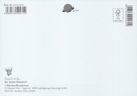 Postkarte für Kinder Der kleine Maulwurf Ich denk an Dich
