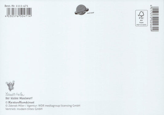 Postkarte für Kinder Der kleine Maulwurf Ich denk an Dich