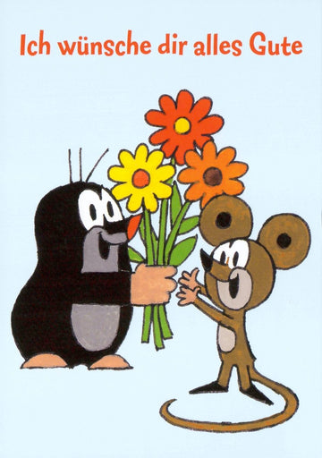 Postkarte für Kinder Der kleine Maulwurf Ich wünsche Dir alles Gute