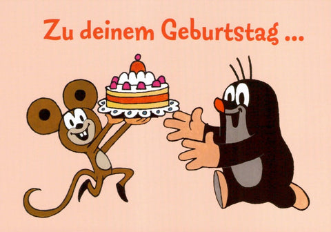 Postkarte für Kinder Der kleine Maulwurf Zu Deinem Geburtstag