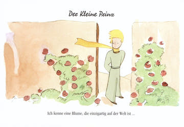 Postkarte Geburtstag Der Kleine Prinz für Kinder mit liebevollem Motiv und Zitat einzigartige Postkarte zum Geburtstag