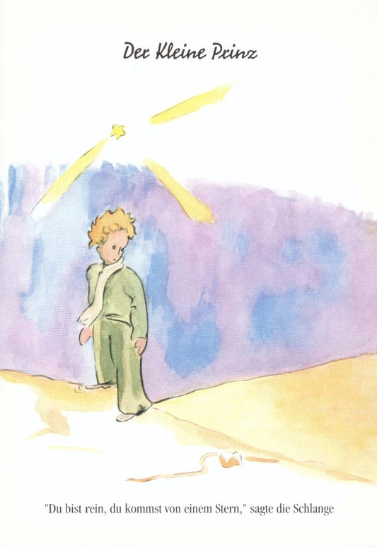 Postkarte Geburtstag Der Kleine Prinz für Kinder mit Sternen und Zitat liebevoll illustriert perfekte Postkarte zum Geburtstag