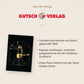 Postkarte Kunstpostkarte Vitruvianischer Mensch mit E-Gitarre goldene Illustration auf schwarzem Hintergrund originelle Postkarte