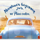 Postkarte Lebensweisheiten: Abenteuer & Freiheit, Auto - Motiv mit inspirierendem Spruch und Himmel - Design