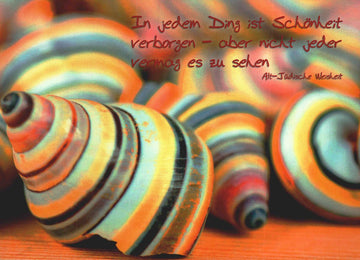 Postkarte Lebensweisheiten Muschelmotiv mit inspirierendem Zitat Alt - Jüdische Weisheit Schönheit entdecken Postkarten Sprüche