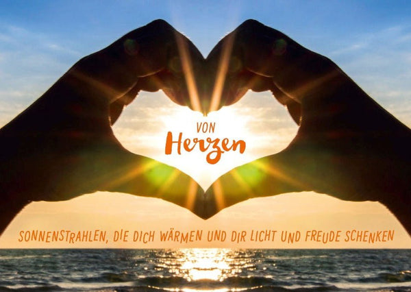 Postkarte Liebe: Herzliche Worte, die wie Sonnenstrahlen Licht und Freude in dein Leben bringen