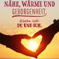Postkarte Liebe ist Nähe Wärme Geborgenheit romantische Grußkarte mit Herzmotiv Sonnenuntergang für Verliebte und Paare