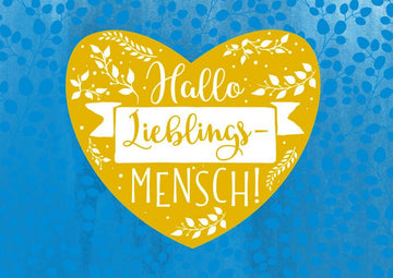Postkarte Liebe: Spruch für deinen Lieblingsmenschen - Hallo, du bist mein Herzmensch!