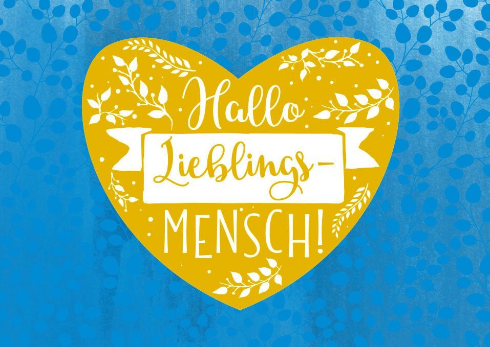 Postkarte Liebe: Spruch für deinen Lieblingsmenschen - Hallo, du bist mein Herzmensch!