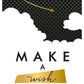 Postkarte Make a Wish mit Sternenhimmel und goldener Schrift elegante Postkarte für besondere Wünsche und inspirierende Grüße