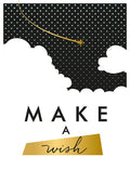 Postkarte Make a Wish mit Sternenhimmel und goldener Schrift elegante Postkarte für besondere Wünsche und inspirierende Grüße