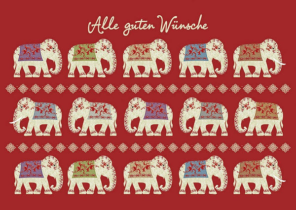 Postkarte mit Elefantenmotiv - Herzliche Wünsche und inspirierender Spruch