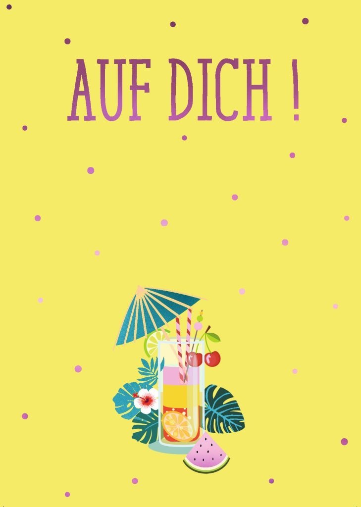 Postkarte mit inspirierendem Spruch "Auf Dich!" - Perfekt für jeden Anlass