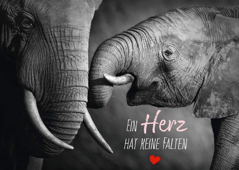 Postkarte mit Lebensweisheit: Ein Herz bleibt zeitlos schön