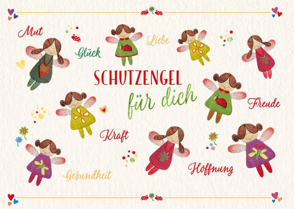 Postkarte mit Spruch: Dein Schutzengel für Mut und Zuversicht