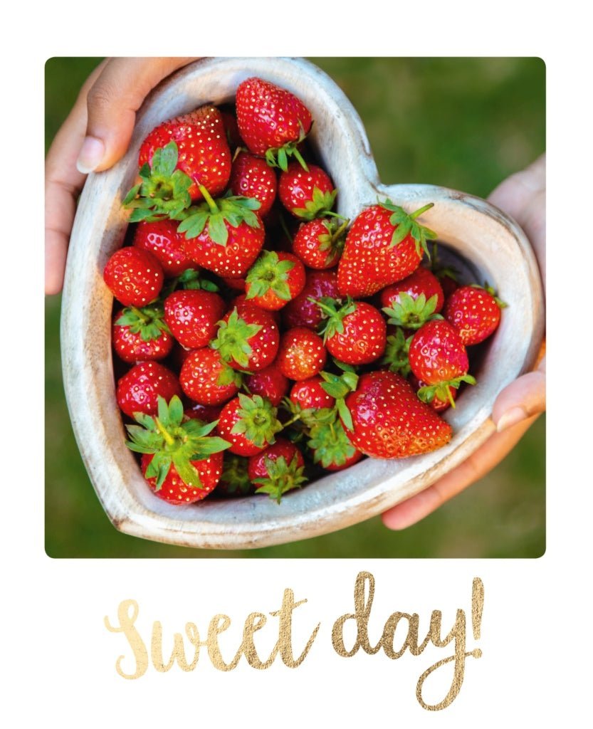 Postkarte mit Spruch: Erdbeeren für einen Sweet Day – Charmante Grüße für jeden Anlass