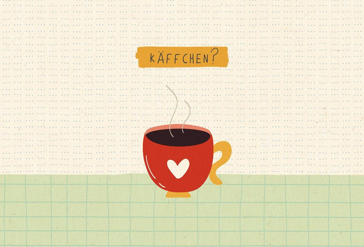 Postkarte mit Spruch für Kaffeeliebhaber, aus nachhaltigem Zuckerrohrpapier