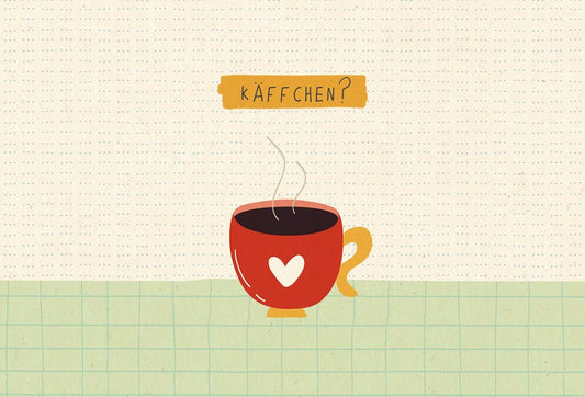 Postkarte mit Spruch für Kaffeeliebhaber, aus nachhaltigem Zuckerrohrpapier