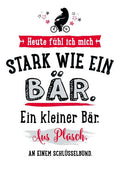 Postkarte mit Spruch - Heute bin ich stark wie ein Bär