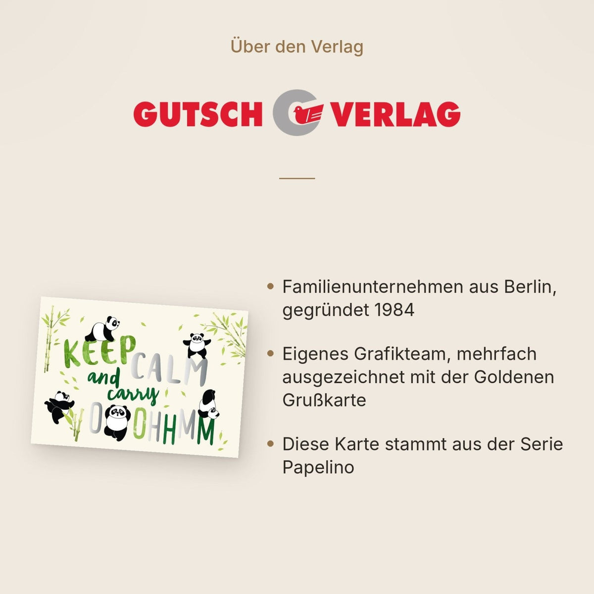 Postkarte mit Spruch: Ruhe bewahren und Oohhmm genießen